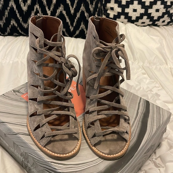 Jeffrey Campbell Corwin Suede Lace Up Sandals - Picture 2 of 10